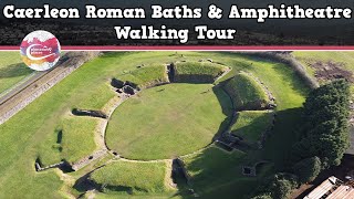 CAERLEON ROMAN BATHS amp AMPHITHEATRE WALES  Walking Tour  Pinned on Places [upl. by Yc]