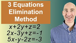 Solving Systems of 3 Equations Elimination [upl. by Holleran]