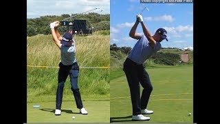 Justin Thomas golf swing  Long Iron faceon amp downtheline July 2017 [upl. by Velleman]